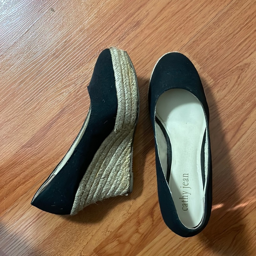 Black Wedge Espadrilles from Cathy Jean